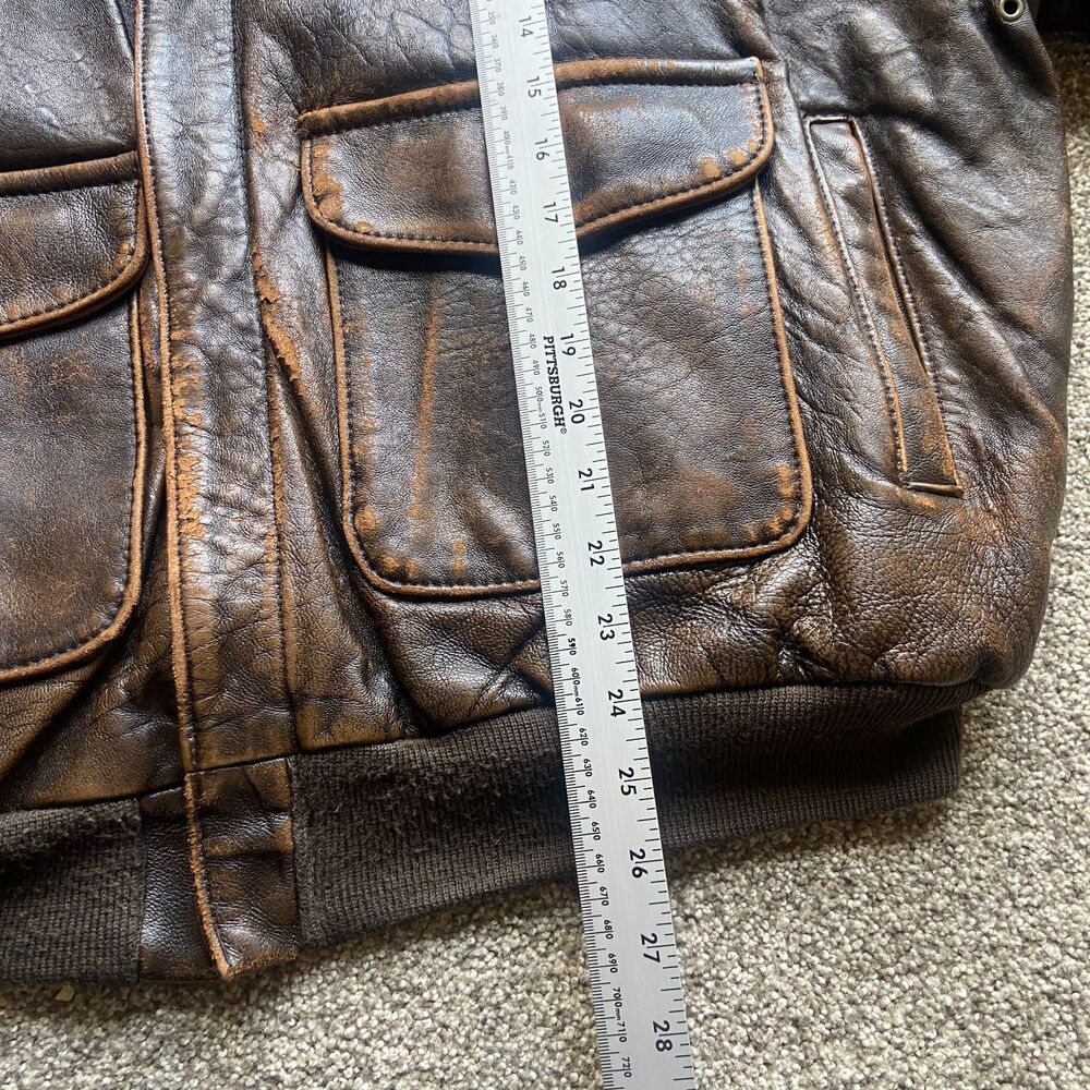 AVIREX TYPE A-2 ARMY AIR VINTAGE DISTRESSED LEATHER JACKET MADE IN THE USA - Picture 15 of 16